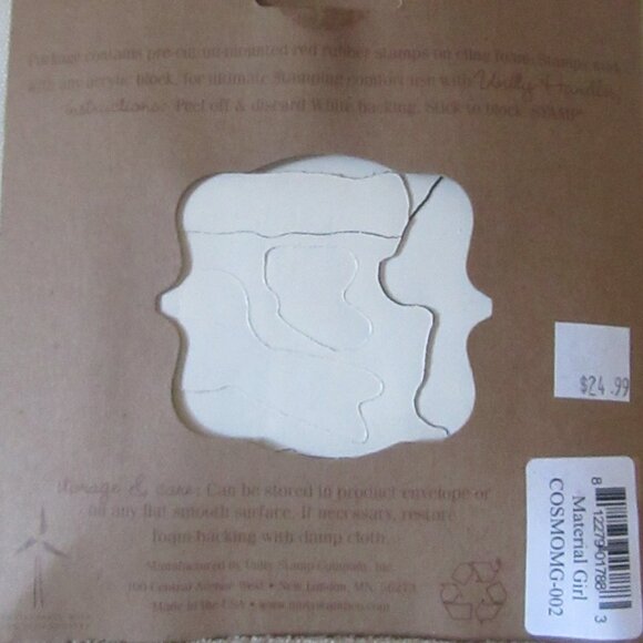 Unity Cosmo Cricket "Material Girl" Red Rubber 16 Stamp Set Sewing Theme - Picture 8 of 14